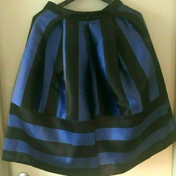 English Factory Blue and Black Striped Skirt - Picture 1 of 4